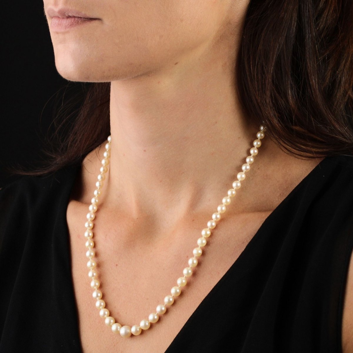 Collier en chute de perles en or rose - Castafiore