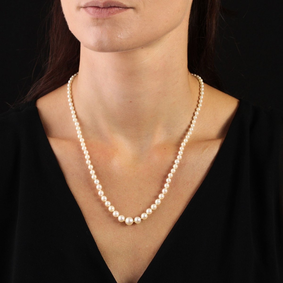 Collier en chute de perles en or rose - Castafiore
