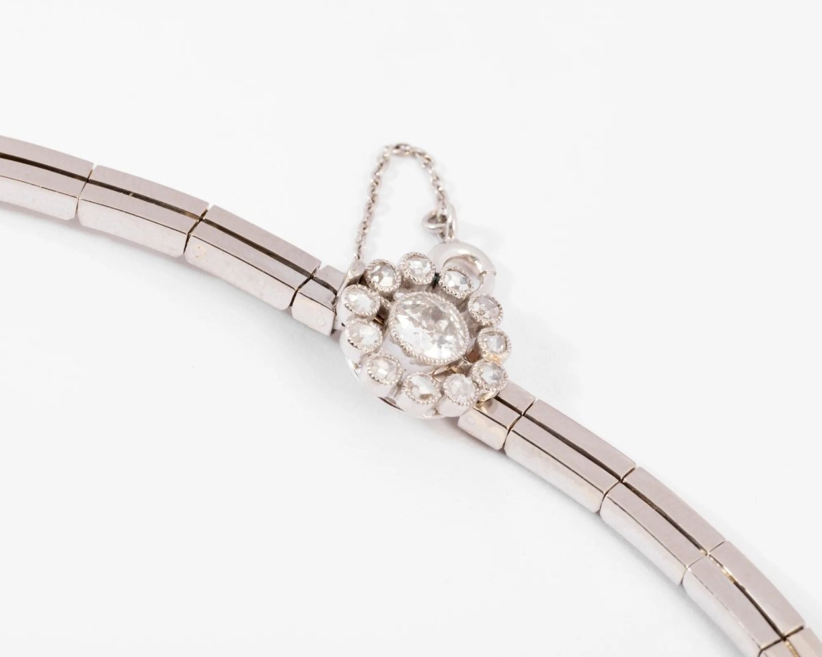 collier en diamant et or gris des 1960 - Castafiore