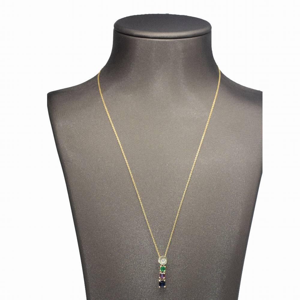 Collier en diamant, rubis, émeraude et saphir - Castafiore