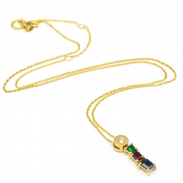 Collier En Rubis, Saphir Et Emeraude - Neuf, Sans Emballage D'origine - Pièce Précieuse Unique