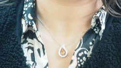 Collier en or blanc, citrine et diamants - Castafiore