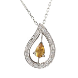 Collier en or blanc, citrine et diamants - Castafiore