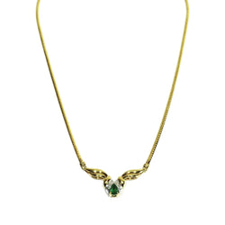 Collier en or blanc, or jaune, émeraude et diamants - Castafiore