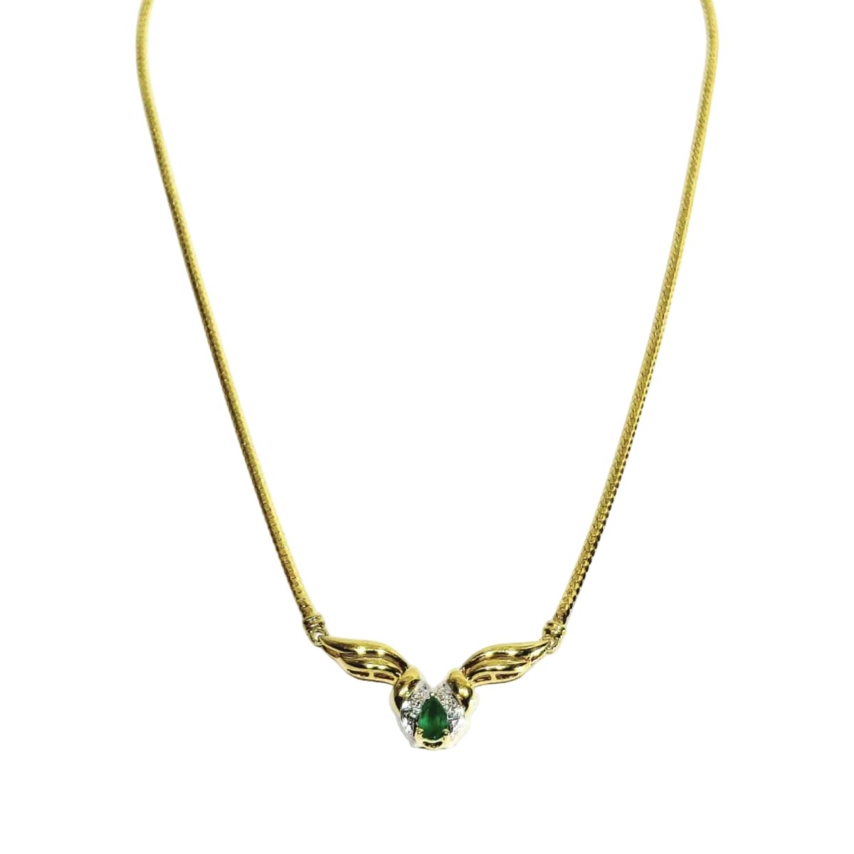 Collier en or blanc, or jaune, émeraude et diamants - Castafiore