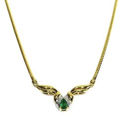 Collier en or blanc, or jaune, émeraude et diamants - Castafiore