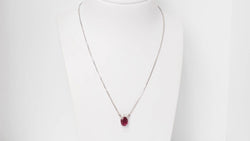 Collier en or blanc, Rubis ovale et diamant - Castafiore