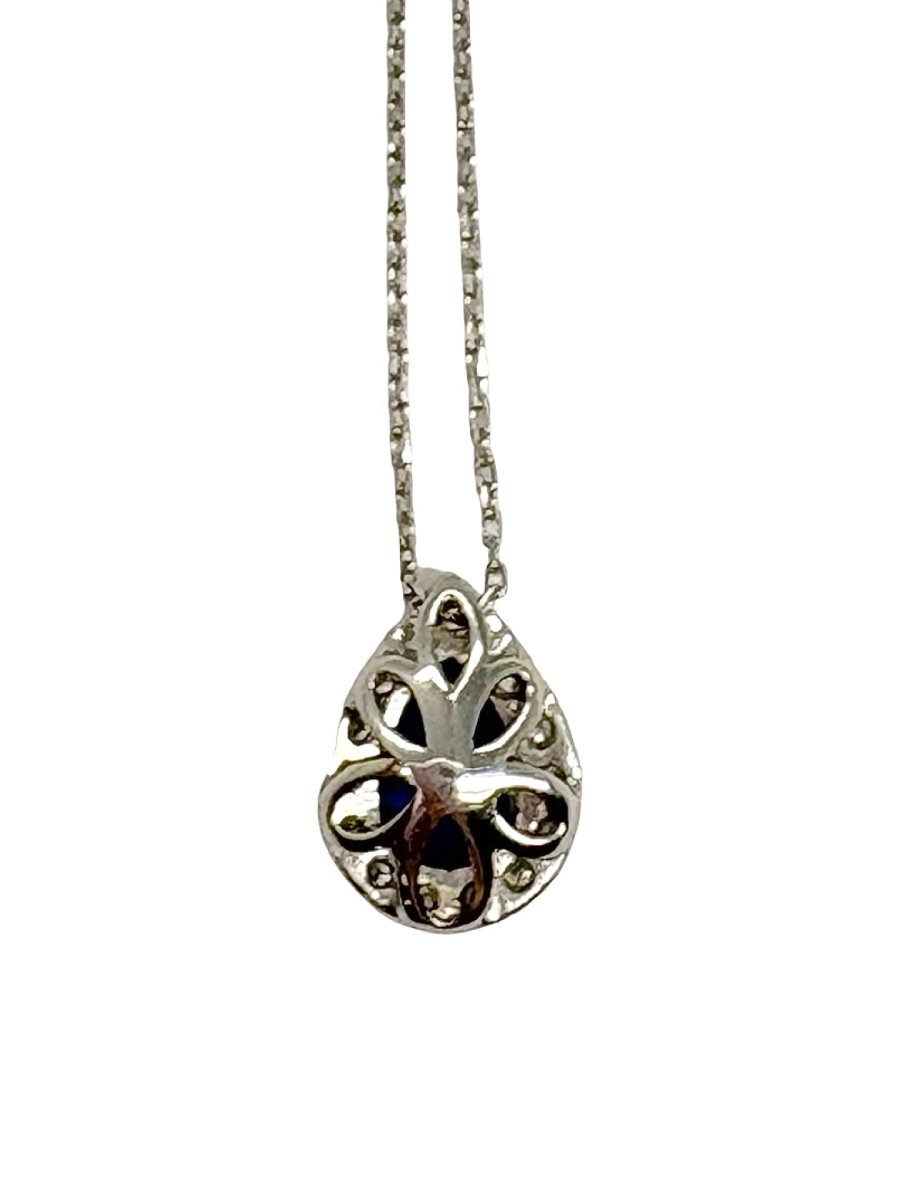 Collier en or blanc, saphir et diamants - Castafiore