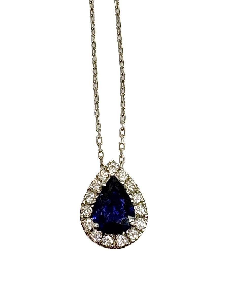 Collier en or blanc, saphir et diamants - Castafiore