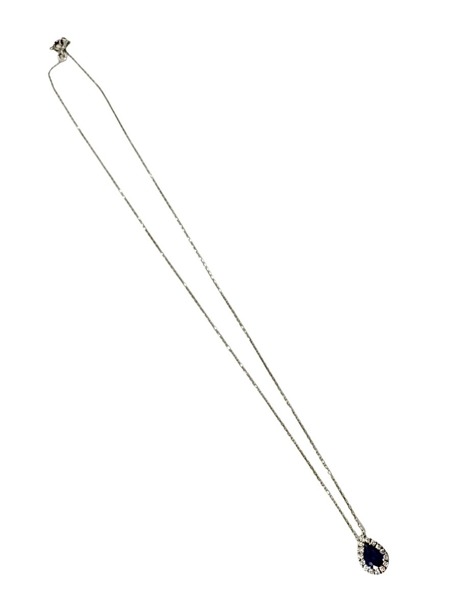 Collier en or blanc, saphir et diamants - Castafiore