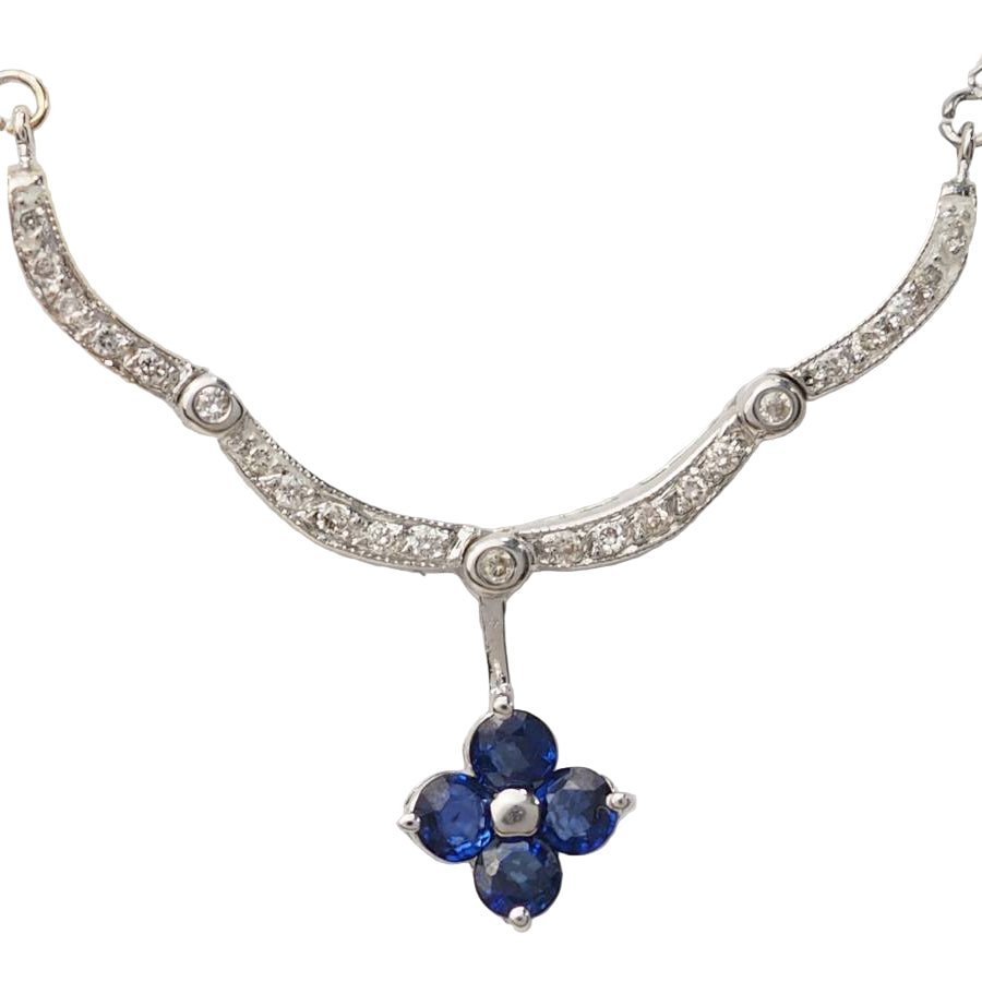 Collier en or blanc, saphirs et diamants - Castafiore