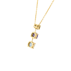 Collier en or jaune, aigue - marine, améthyste et péridot - Castafiore