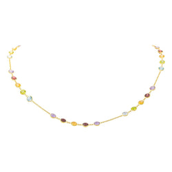 Collier en or jaune, améthystes, grenats, citrines, topazes et grenat - Castafiore