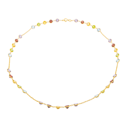 Collier en or jaune, améthystes, grenats, citrines, topazes et grenat - Castafiore