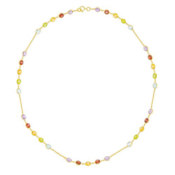 Collier en or jaune, améthystes, grenats, citrines, topazes et grenat - Castafiore