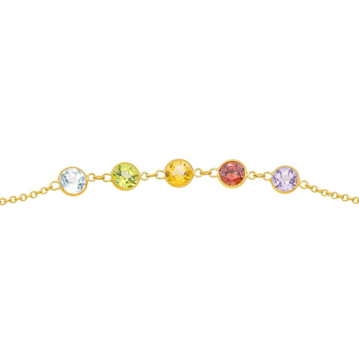 Collier en or jaune, améthystes, grenats, citrines, topazes et grenat - Castafiore