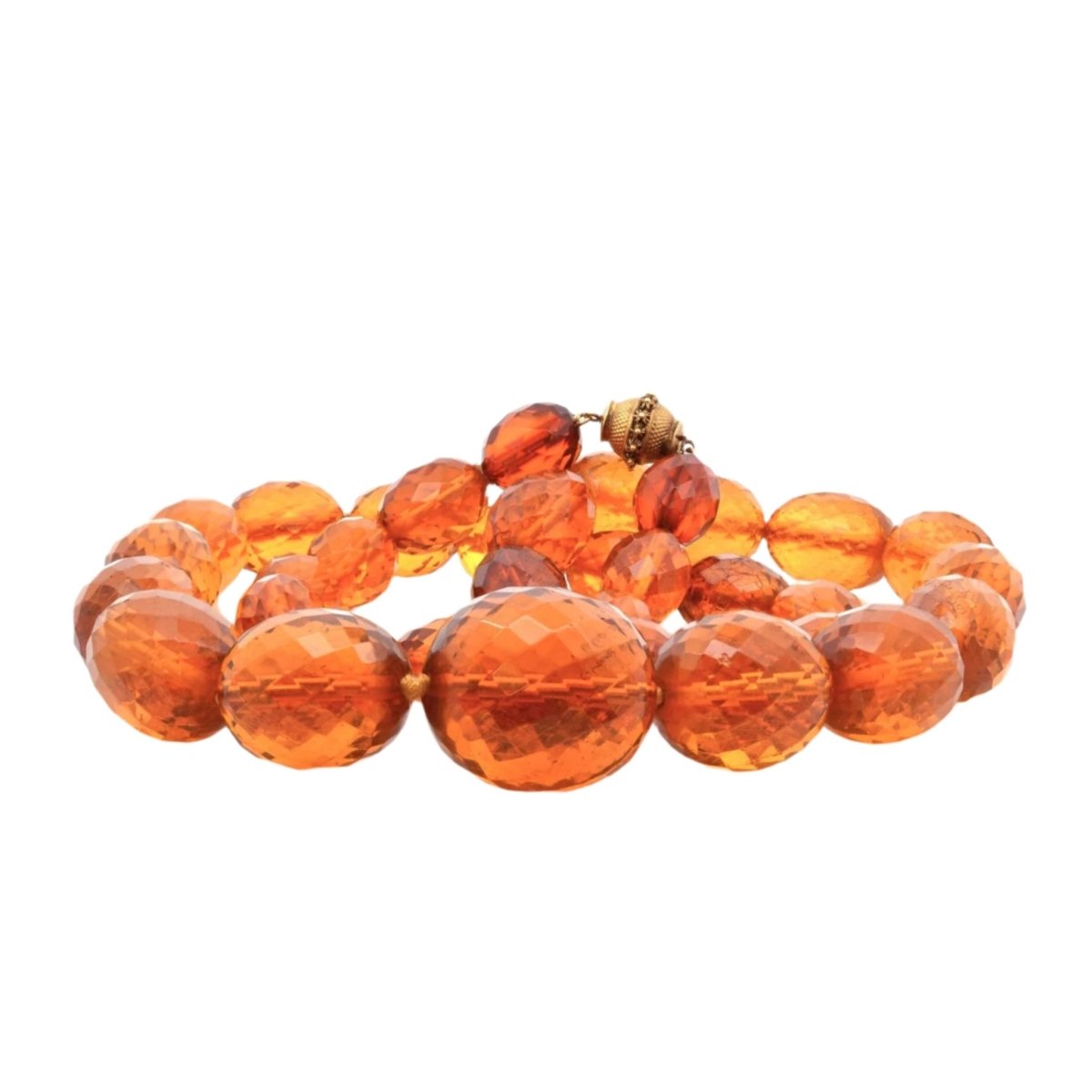 Collier en or jaune et ambre - Castafiore