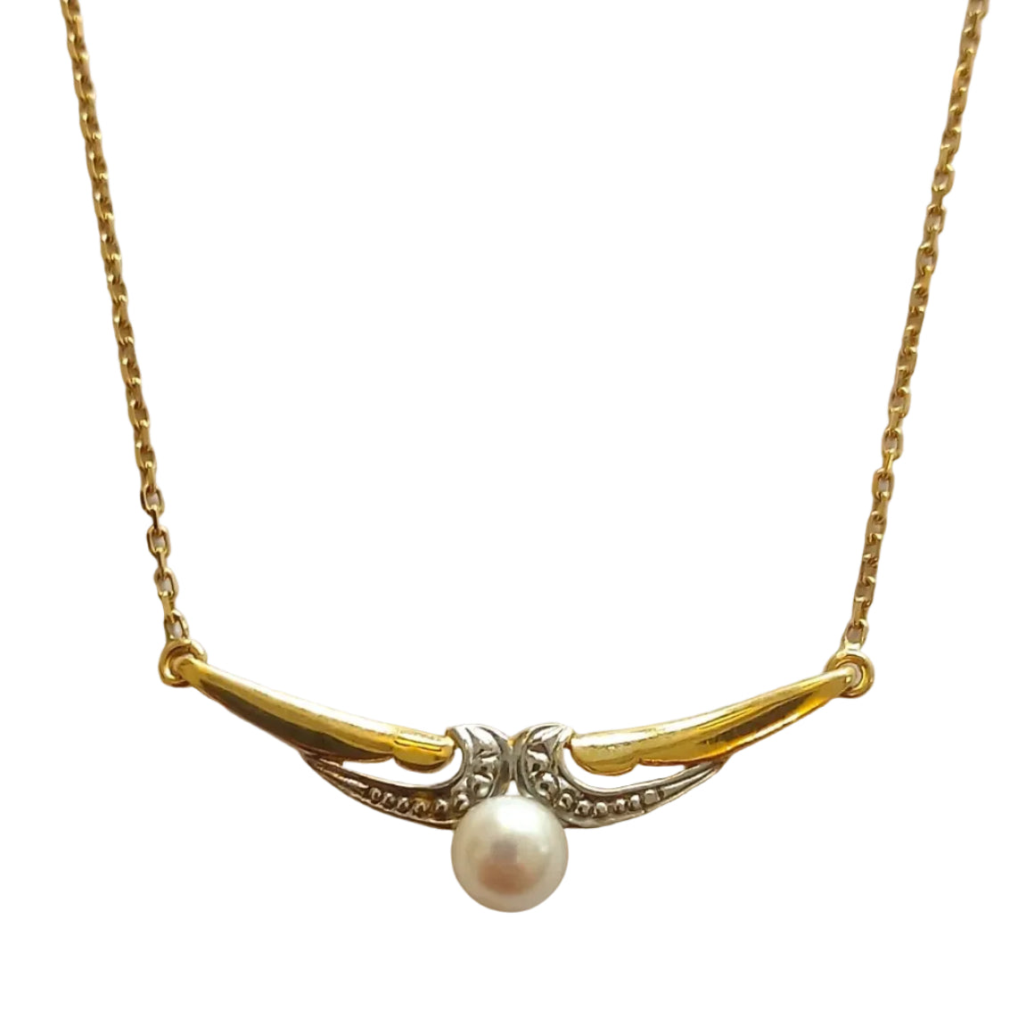 Collier en or jaune et gris et perle - Castafiore