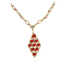 Collier en or jaune et pendentif boules de corail - Castafiore