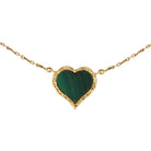 Collier en or jaune et pendentif coeur malachite - Castafiore