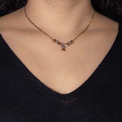 Collier en or jaune, or blanc, rubis et diamants - Castafiore