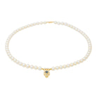 Collier en or jaune, perles, saphir et diamants - Castafiore