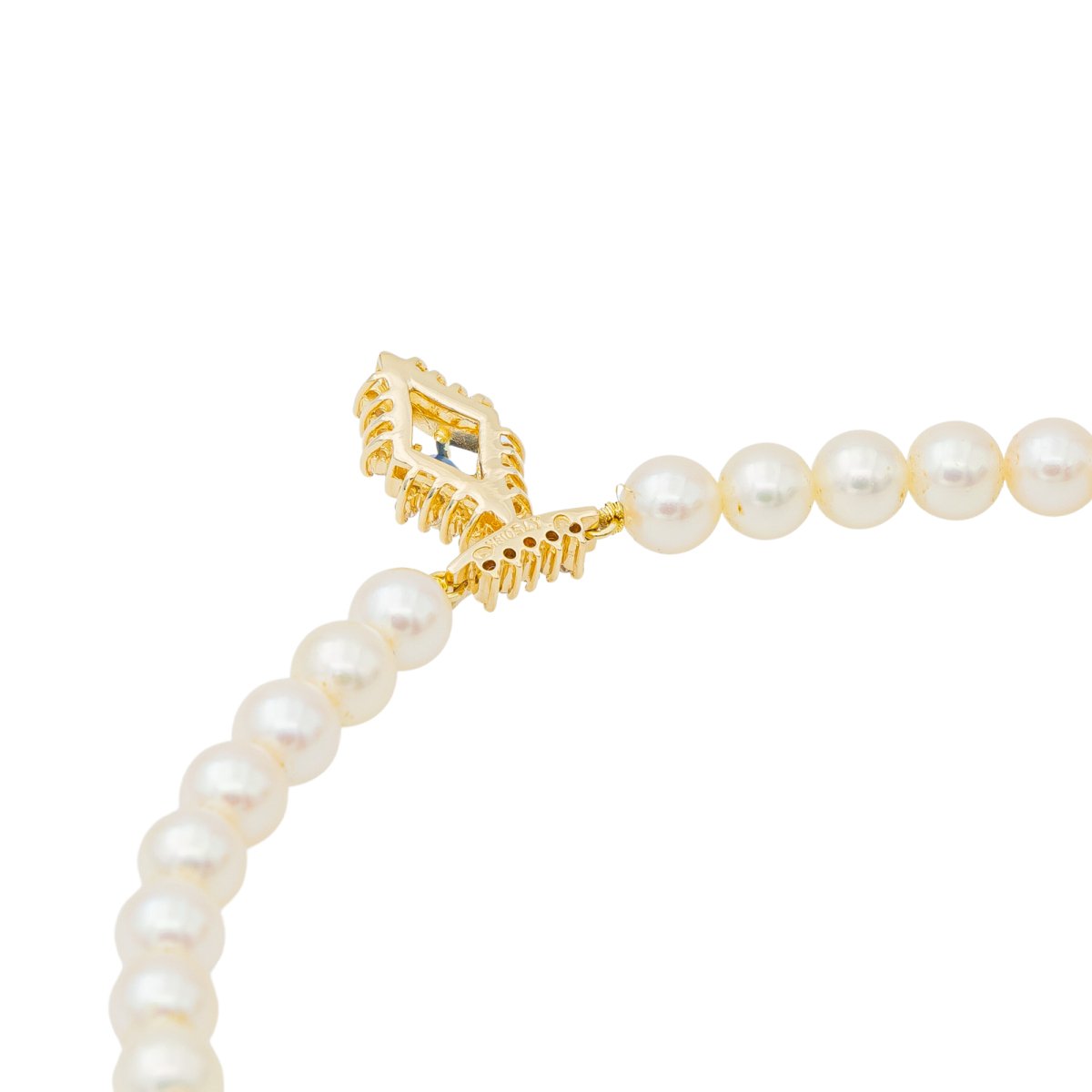 Collier en or jaune, perles, saphir et diamants - Castafiore