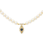 Collier en or jaune, perles, saphir et diamants - Castafiore