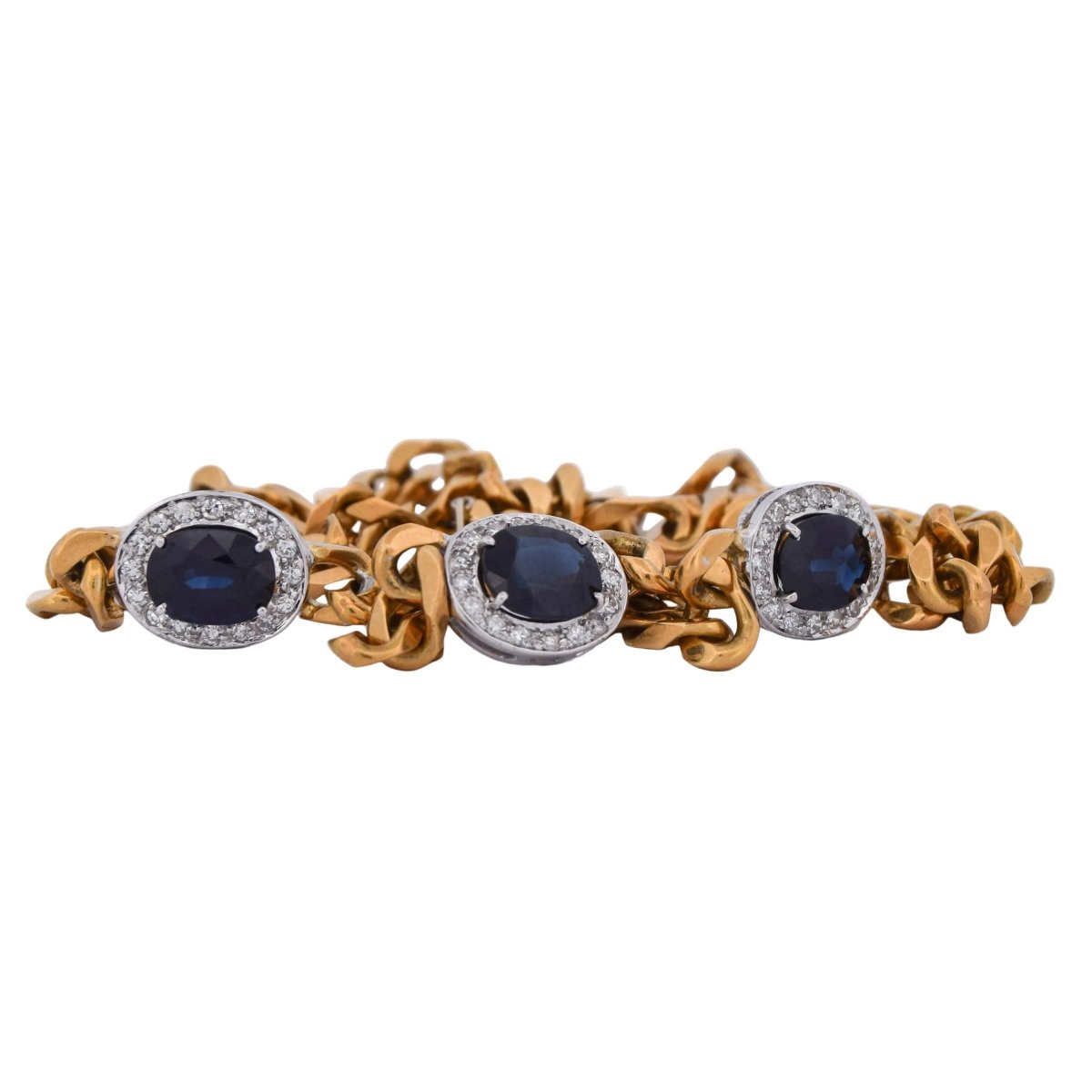 Collier en or jaune, saphirs et diamants - Castafiore