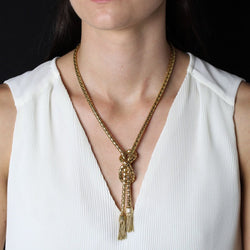 Collier en or maille orvet et ses pompons d'or - Castafiore