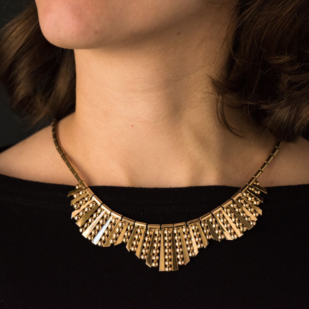 Collier en or motif rayonnant vintage - Castafiore