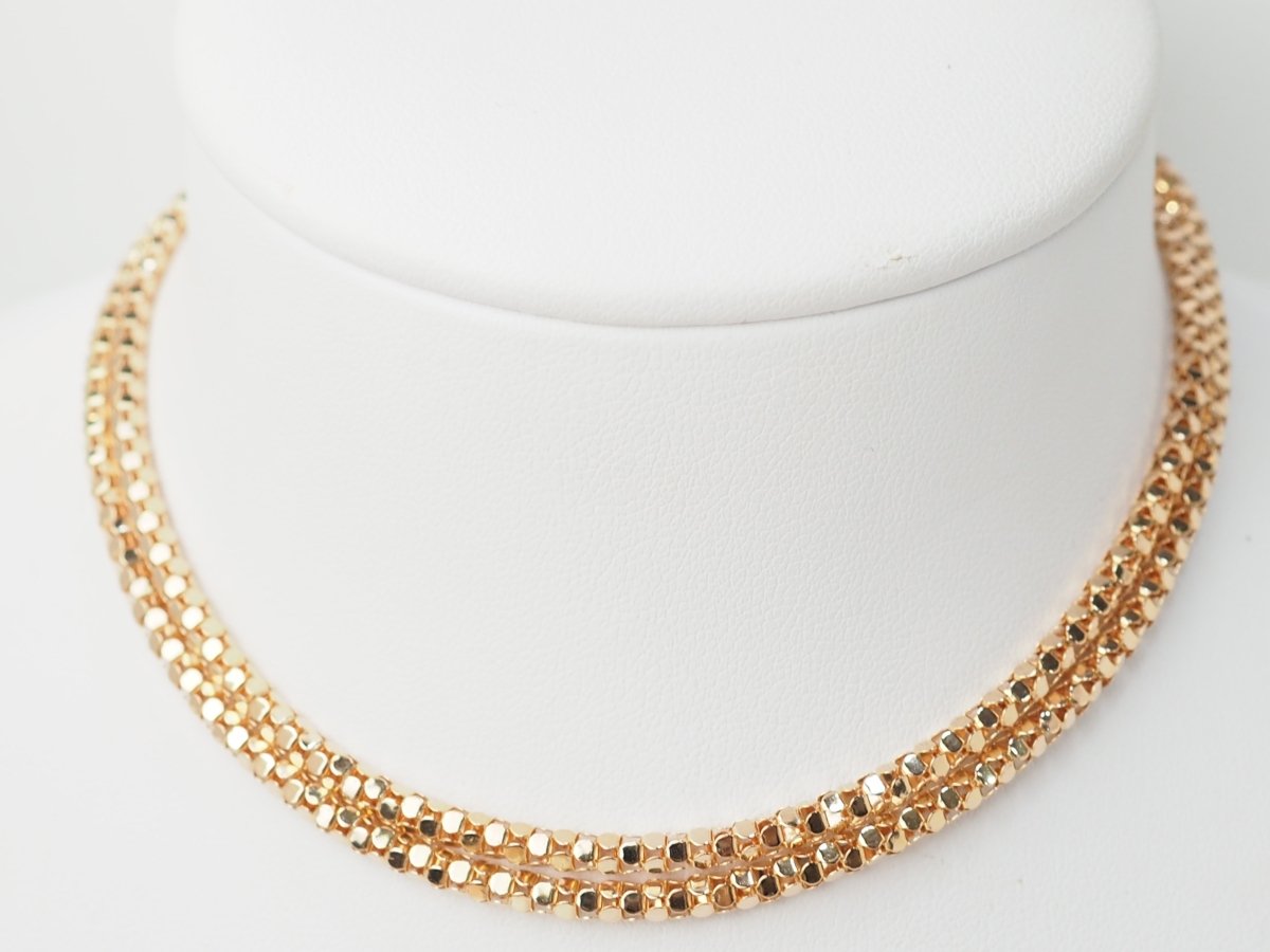 Collier en or rose, maille venitienne ronde - Castafiore