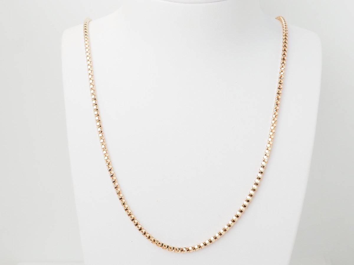 Collier en or rose, maille venitienne ronde - Castafiore