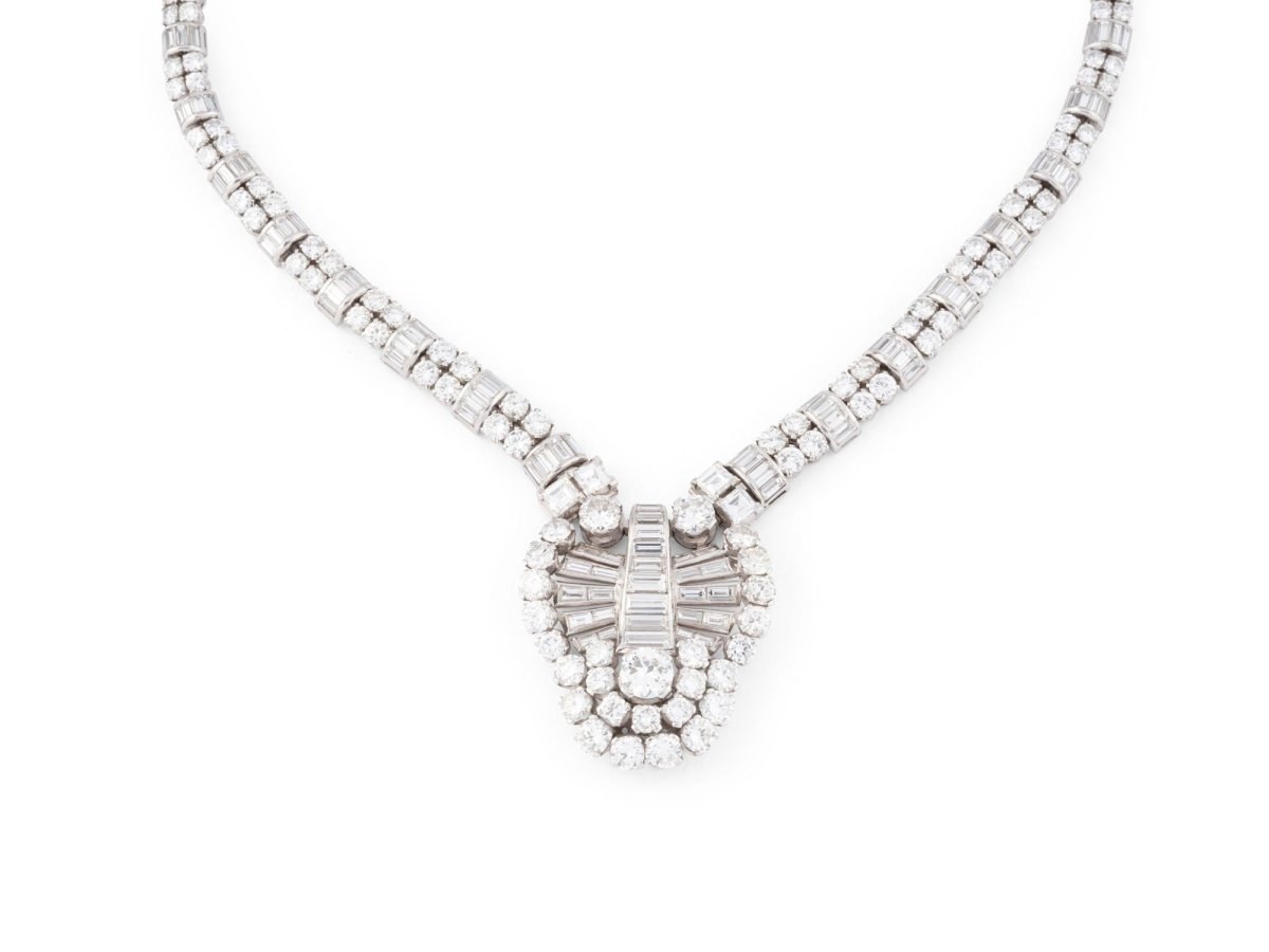 Collier en platine et diamants, transformable - Castafiore