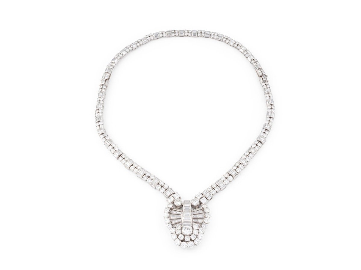 Collier en platine et diamants, transformable - Castafiore