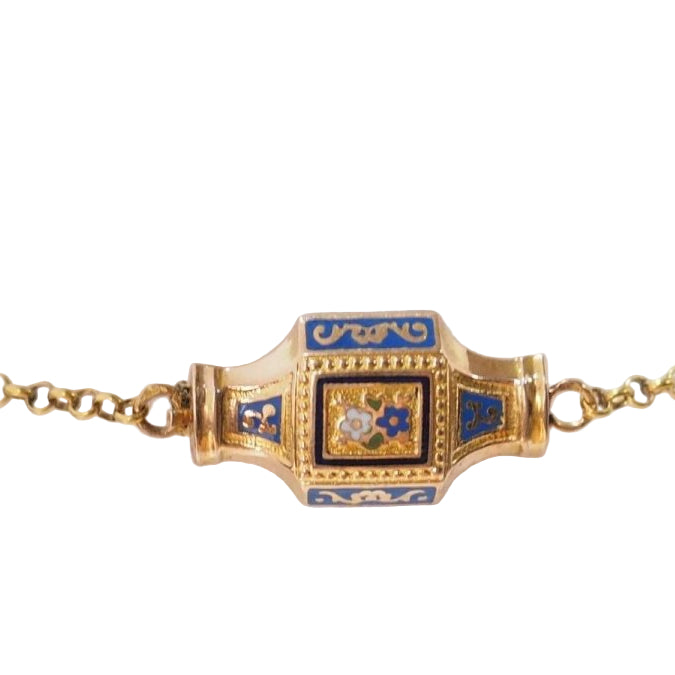 Collier esclave du XIXème siècle en or émaillé et perles fines - Castafiore