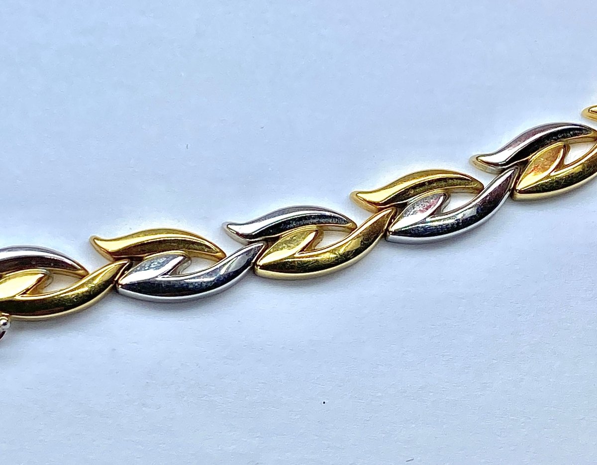 Collier et bracelet en or jaune et blanc 18 carats formant parure - Castafiore