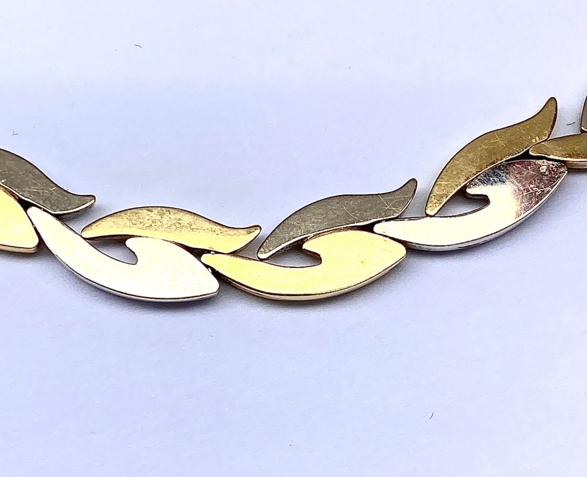 Collier et bracelet en or jaune et blanc 18 carats formant parure - Castafiore