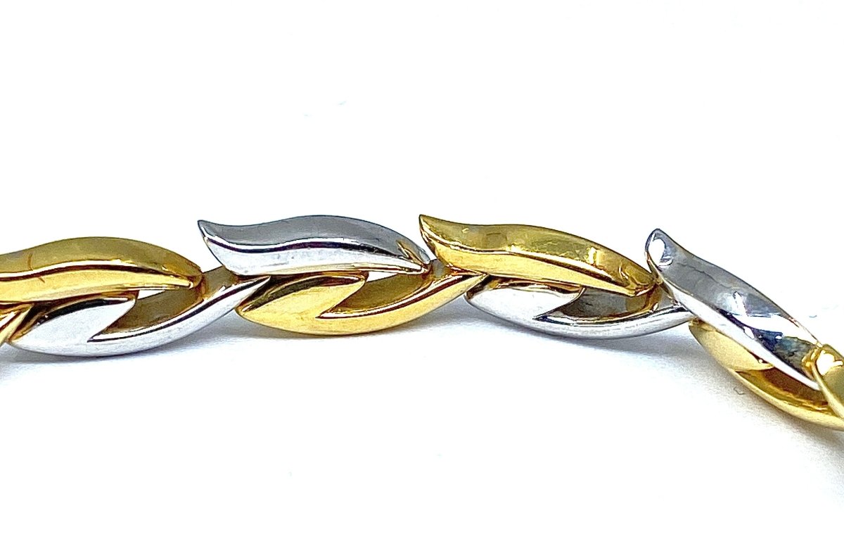 Collier et bracelet en or jaune et blanc 18 carats formant parure - Castafiore