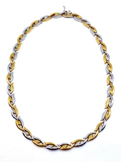 Collier et son bracelet en or blanc et jaune 18 carats formant parure. - Castafiore