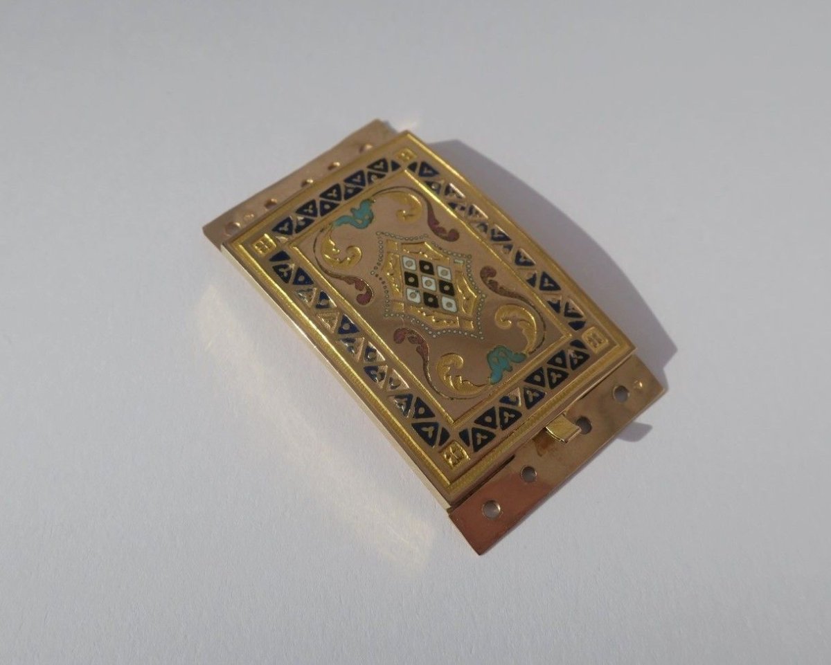 Collier Fermoir régional en or rose et émail - Castafiore