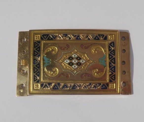 Collier Fermoir régional en or rose et émail - Castafiore