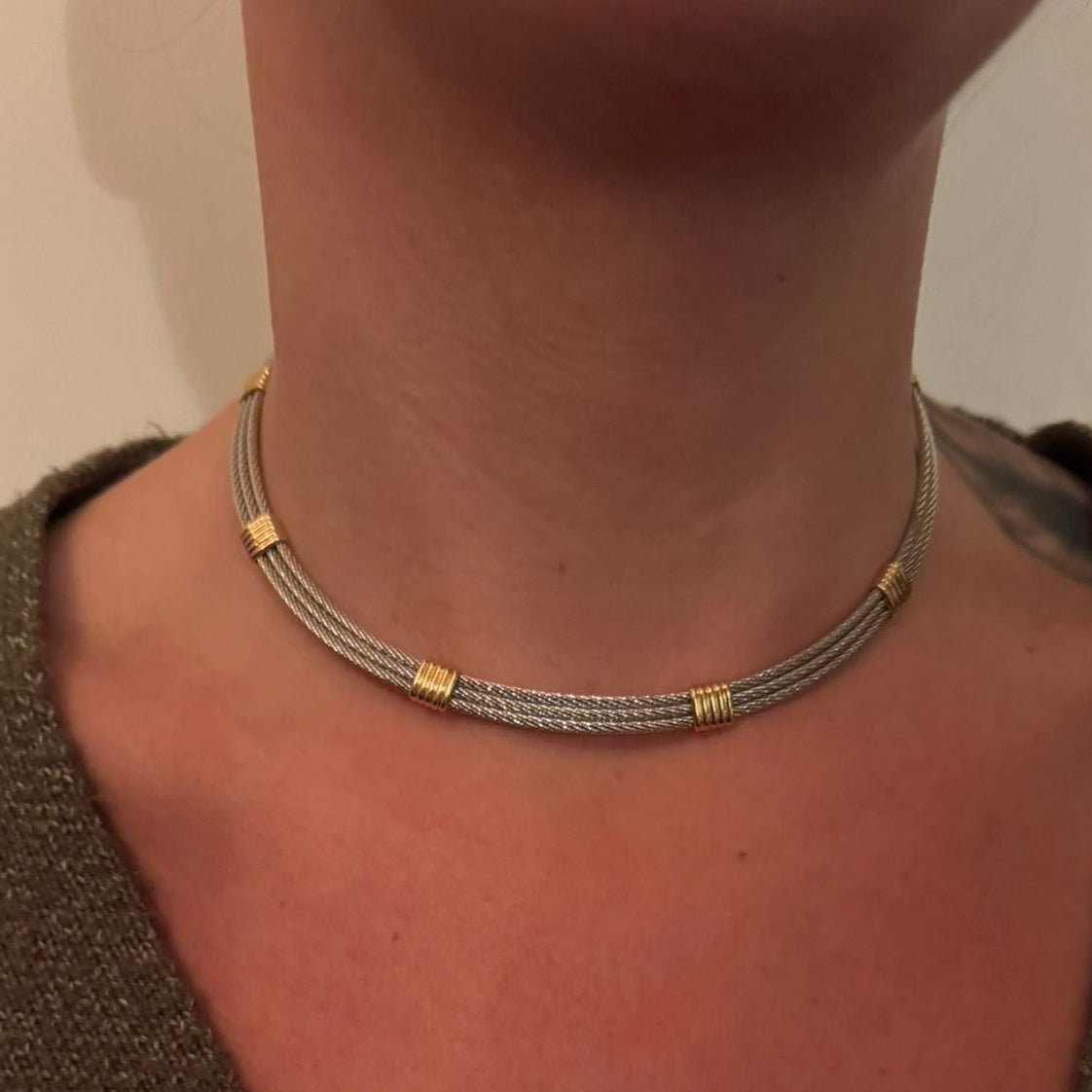 Collier FRED "Force 10" en or jaune et acier - Castafiore