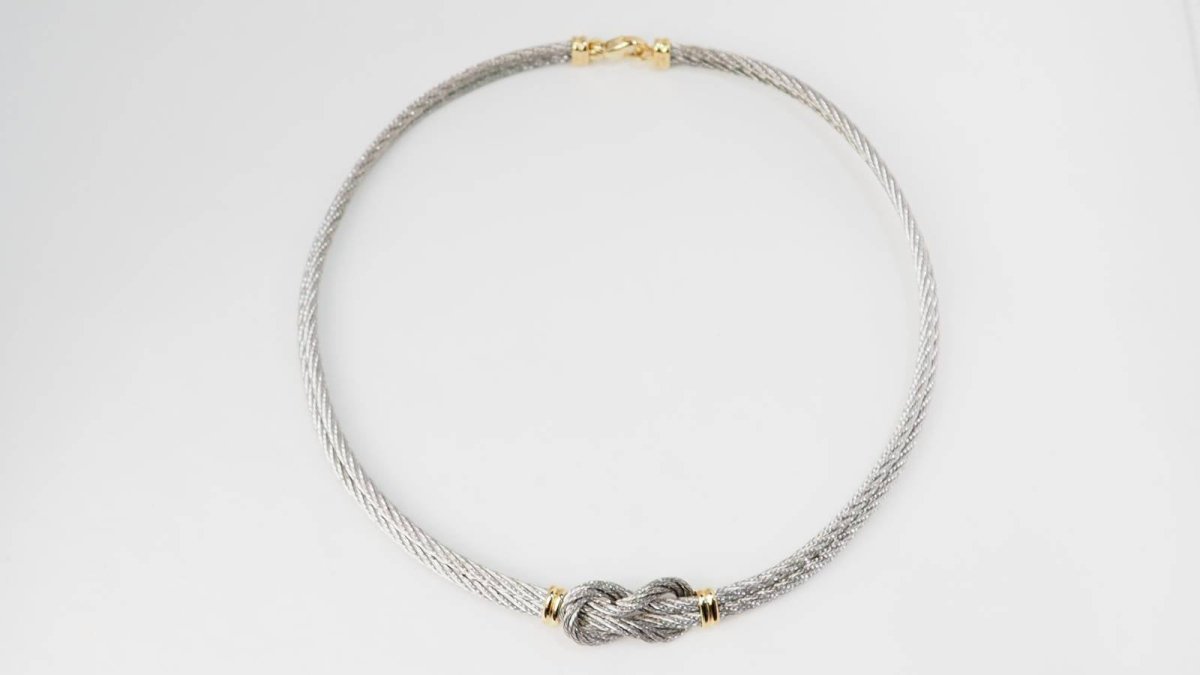 Collier FRED force 10 vintage en or jaune et acier - Castafiore