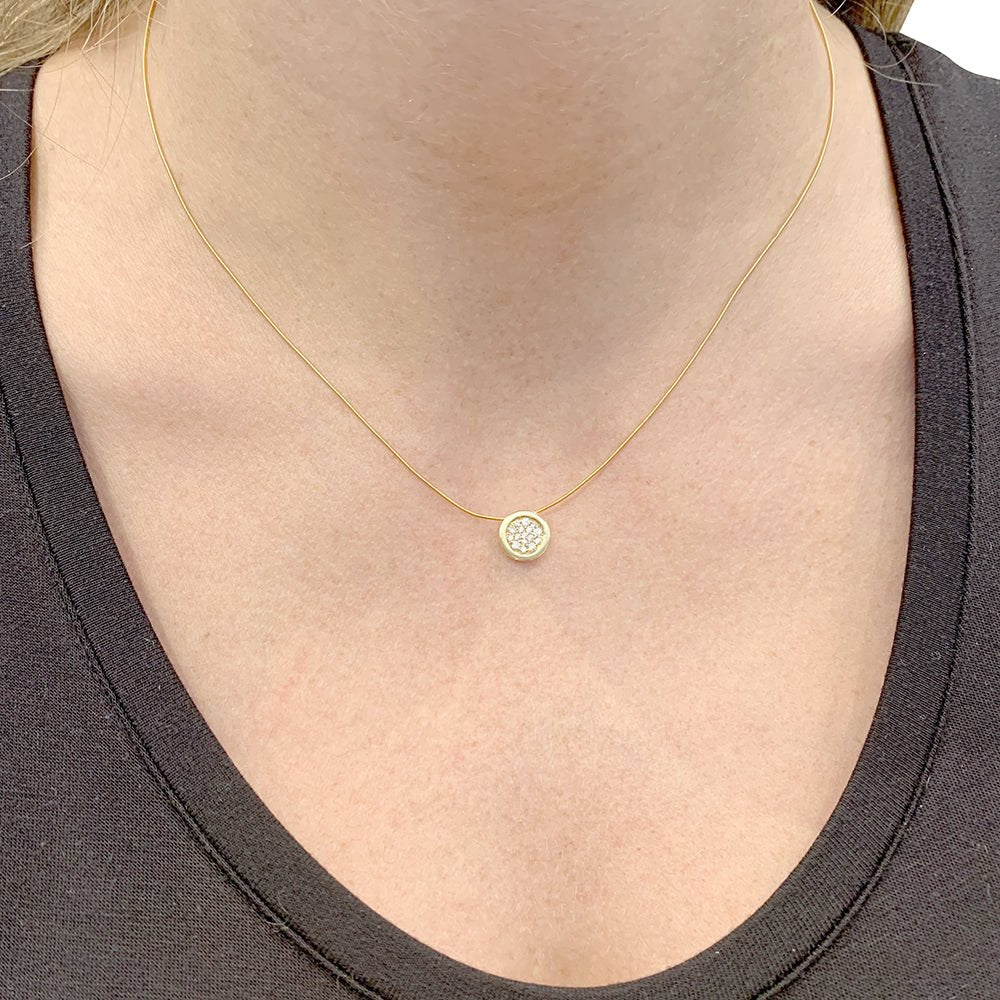 Collier Fred "Miss Fred Moon" or jaune, diamants. - Castafiore