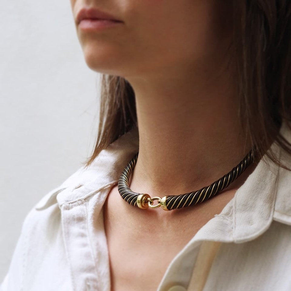 Collier Gay Frères torque or et argent - Castafiore
