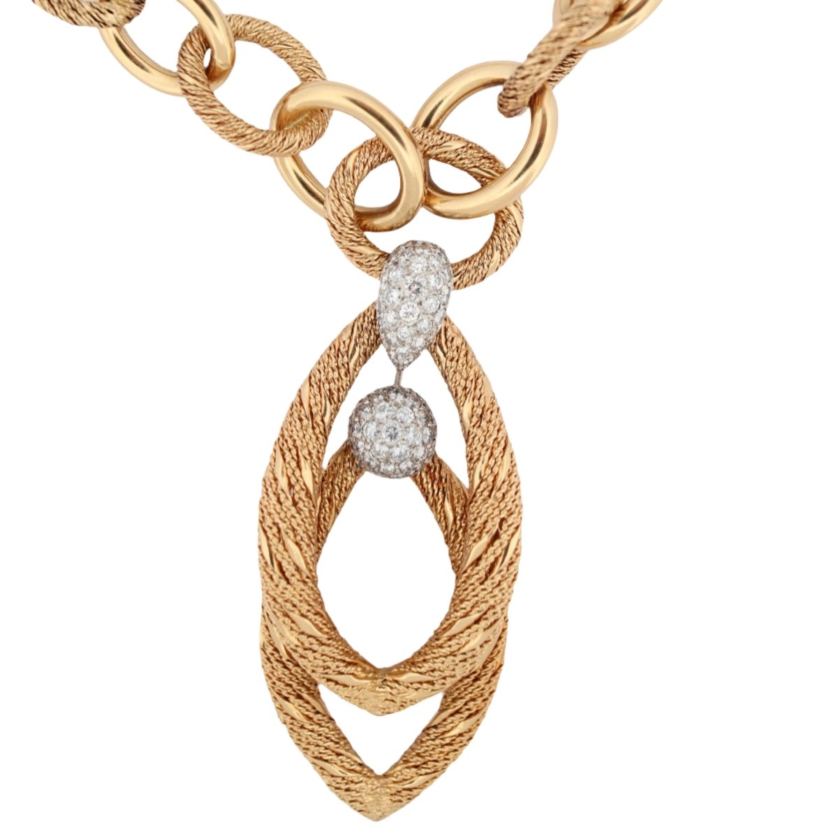 Collier Georges Lenfant pour Mauboussin en or jaune et diamants - Castafiore