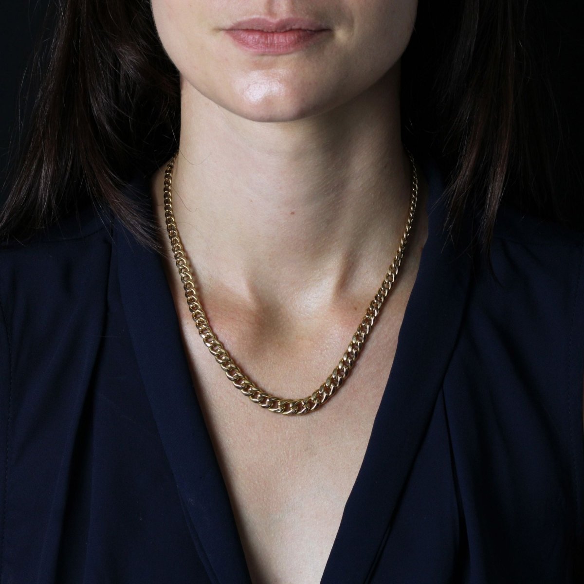 Collier GOURMETTE Vintage en or rose - Castafiore