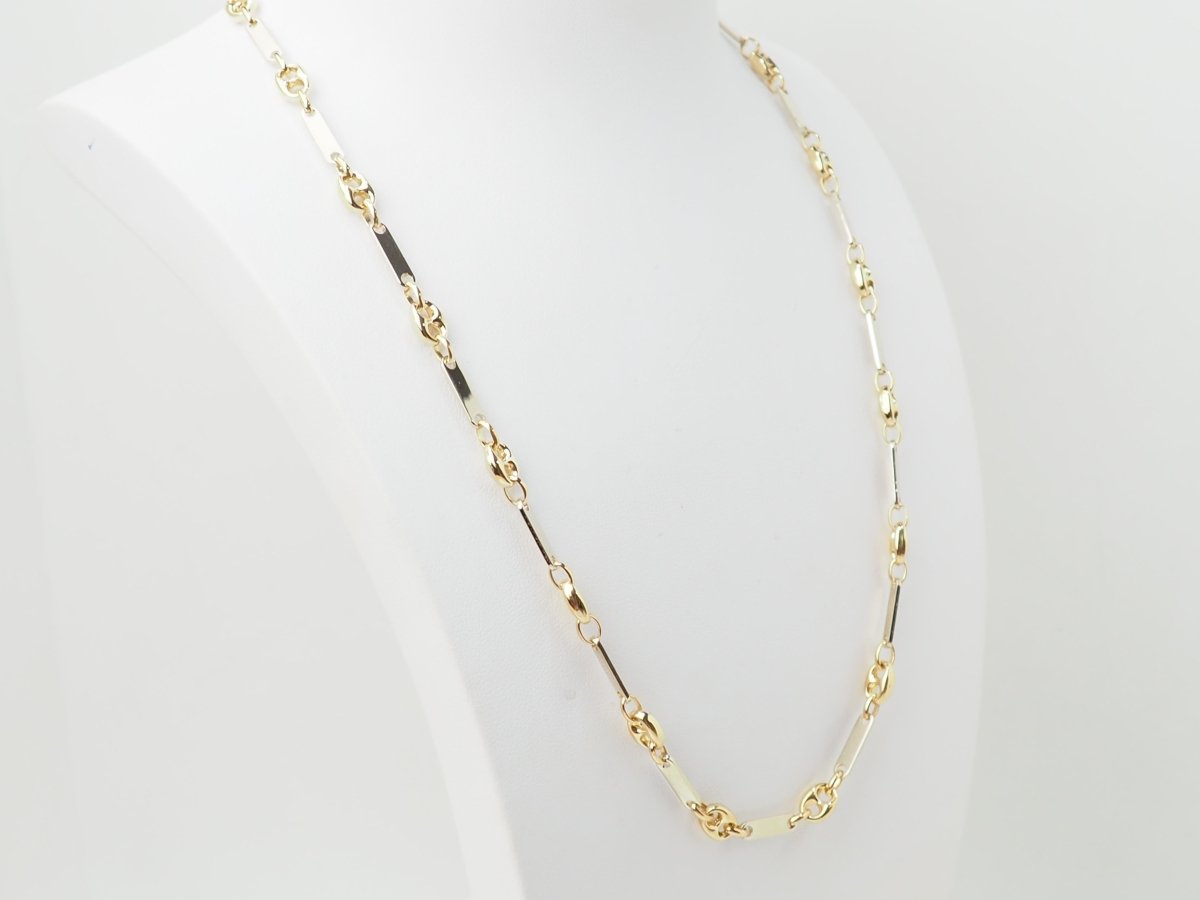 Collier grain de café or jaune et blanc - Castafiore