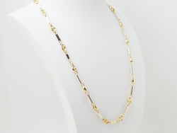 Collier grain de café or jaune et blanc - Castafiore